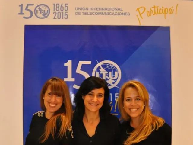 It is a photo frame of three women their background is blue color and around the photo frame there...